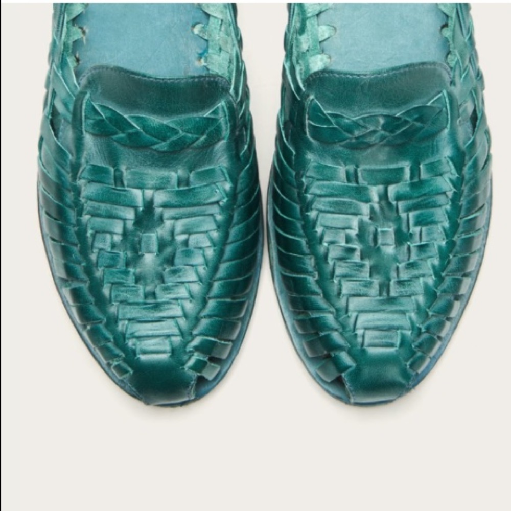 Frye Heather Huarache Sandals Flats Turquoise - Picture 2 of 6